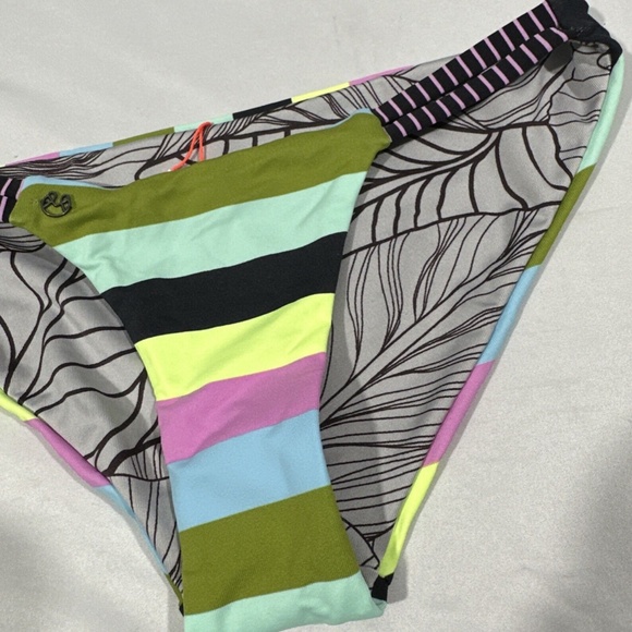 NEW Maaji [ Small‎ ] Trippin Striped Split Side Reversible Bikini Bottoms - Picture 5 of 11